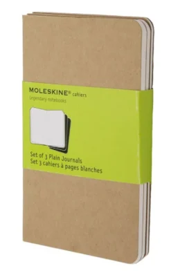 Moleskine Plain Kraft Cahier 9cm x 14cm [pack pf 3]
