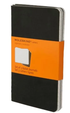 Moleskine Ruled Black Cahier 9cm x 14cm [pack pf 3]