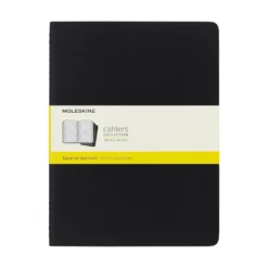 Moleskine Squared Black Cahier 19cm x 25cm [pack of 3]