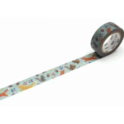 mt ex Washi Tape - Embroidery, Fox and Squirrel - 15mm