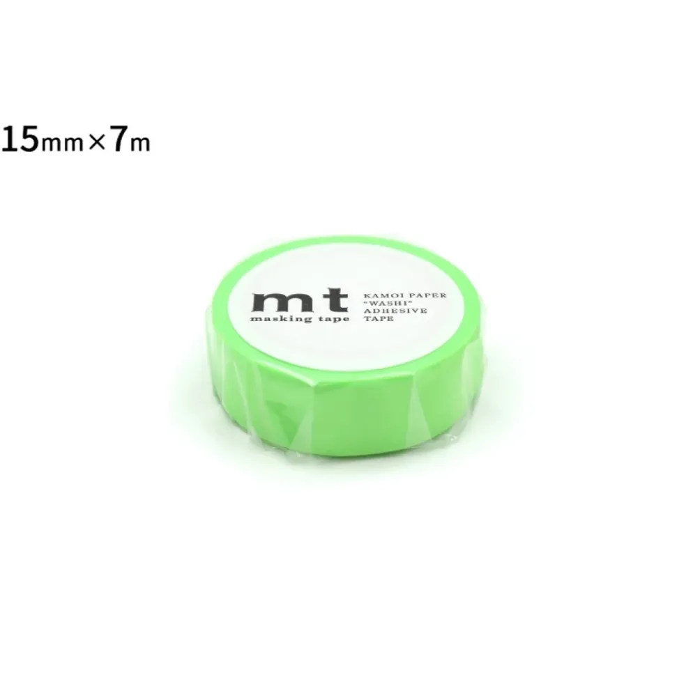 mt 1P Basic Washi Tape - Shocking Green - 15mm