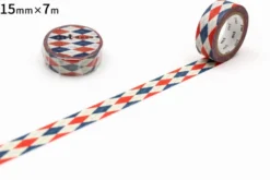 mt 1P Deco Washi Tape - Argyle Red - 15mm