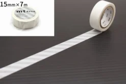 mt 1P Deco Washi Tape - Striped White - 15mm
