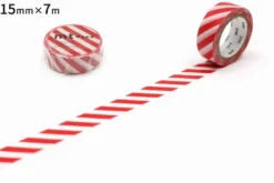 mt 1P Deco Washi Tape - Striped Red - 15mm