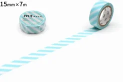 mt 1P Deco Washi Tape - Striped Mint Blue - 15mm