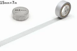 mt 1P Deco Washi Tape - Striped Silver - 15mm