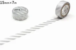 mt 1P Deco Washi Tape - Striped Silver - 15mm