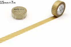 mt 1P Deco Washi Tape - Striped Gold - 15mm