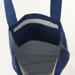 Navy Shiba Inu Cotton Tote Bag [A4 Size]