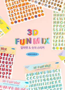 Paperian 3D Fun Mix Alphabets & Numbers Stickers
