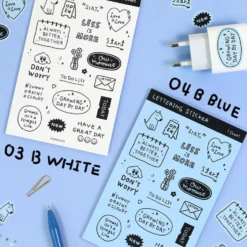 Paperian Lettering Stickers [Hand Drawn Design]