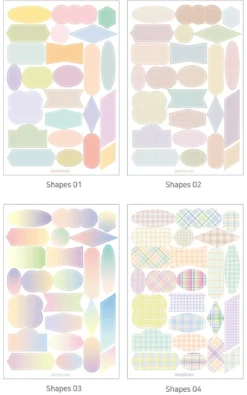 Paperian Colour Palette Stickers – Translucent Pastel Shapes for Journals & Planners