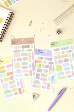 Paperian Colour Palette Stickers – Translucent Pastel Shapes for Journals & Planners