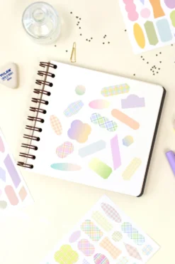 Paperian Colour Palette Stickers – Translucent Pastel Shapes for Journals & Planners