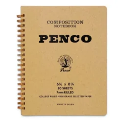 Penco Composition Notebook (L) – Spiral Bound, 7mm Ruled, 80 Sheets, A5