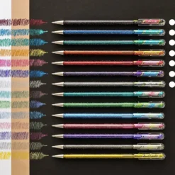 Pentel Dual Metallic Ballpoint Pen Set – 7 Colours Glitter Ink