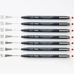 Pentel Pointliner Sign Pen - Set of 7