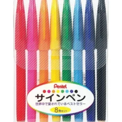 Pentel Sign Pen 8 Colour Pack
