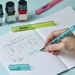 Pilot Kakuno Family Series Fountain Pen – Fine or Medium Nib, Colourful Transparent Barrel