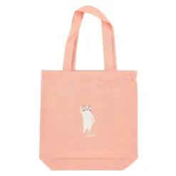 Playful Peach Cat Cotton Tote Bag [A4 Size]