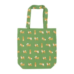 Playful Shiba Parade Cotton Tote Bag - A4 Size
