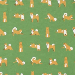 Playful Shiba Parade Cotton Tote Bag - A4 Size