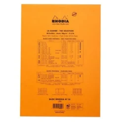 Rhodia No. 18 Head Stapled A4 Plain Pad (Orange or Black)
