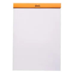 Rhodia No. 18 Head Stapled A4 Plain Pad (Orange or Black)