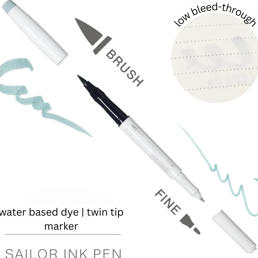 Sailor Watercolour Dual Tip Ink Pens — set of 3