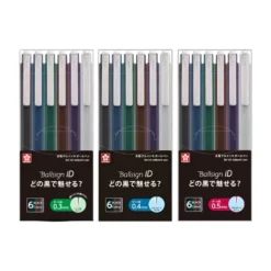 Sakura Ball Signature iD Gel Pen Set – 6 Black Tones, 0.3mm / 0.4mm / 0.5mm