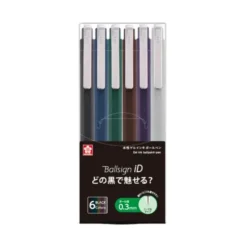 Sakura Ball Signature iD Gel Pen Set – 6 Black Tones, 0.3mm / 0.4mm / 0.5mm