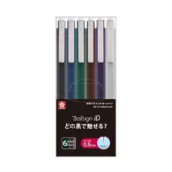 Sakura Ball Signature iD Gel Pen Set – 6 Black Tones, 0.3mm / 0.4mm / 0.5mm