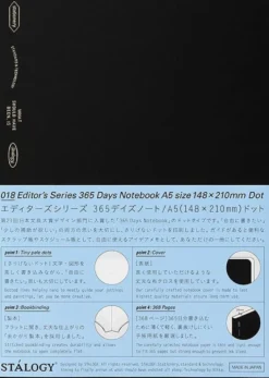 Stalogy 365 Days Notebook A5 - Dot Grid Paper
