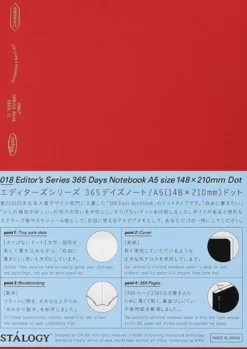 Stalogy 365 Days Notebook A5 - Dot Grid Paper