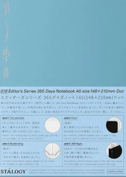 Stalogy 365 Days Notebook A5 - Dot Grid Paper
