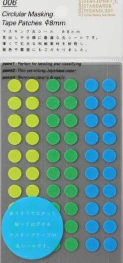 Stalogy Masking Dots - Circular Masking Tape Patches (8mm)