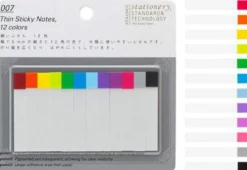 Stalogy Thin Sticky Notes, 12 colours