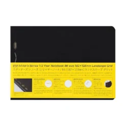 Stalogy 1/2 Year Landscape Grid Notebook B6 - Black