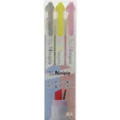 Sun-Star Ninipie 3 Colour Highlighter and Fineliner Set