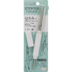 Sun-Star Tatsuno White Stickyle Scissors with Screwdriver