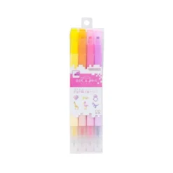 Sun-Star DOT E Pen Square Marker – 4 Piece Pack A, Dual Tip