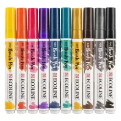 Talens Ecoline Brushpen, Set of 10, Dark