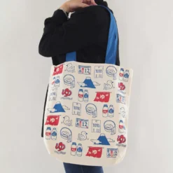 Traditional Japan Iconography Cotton Tote Bag [A4 Size]
