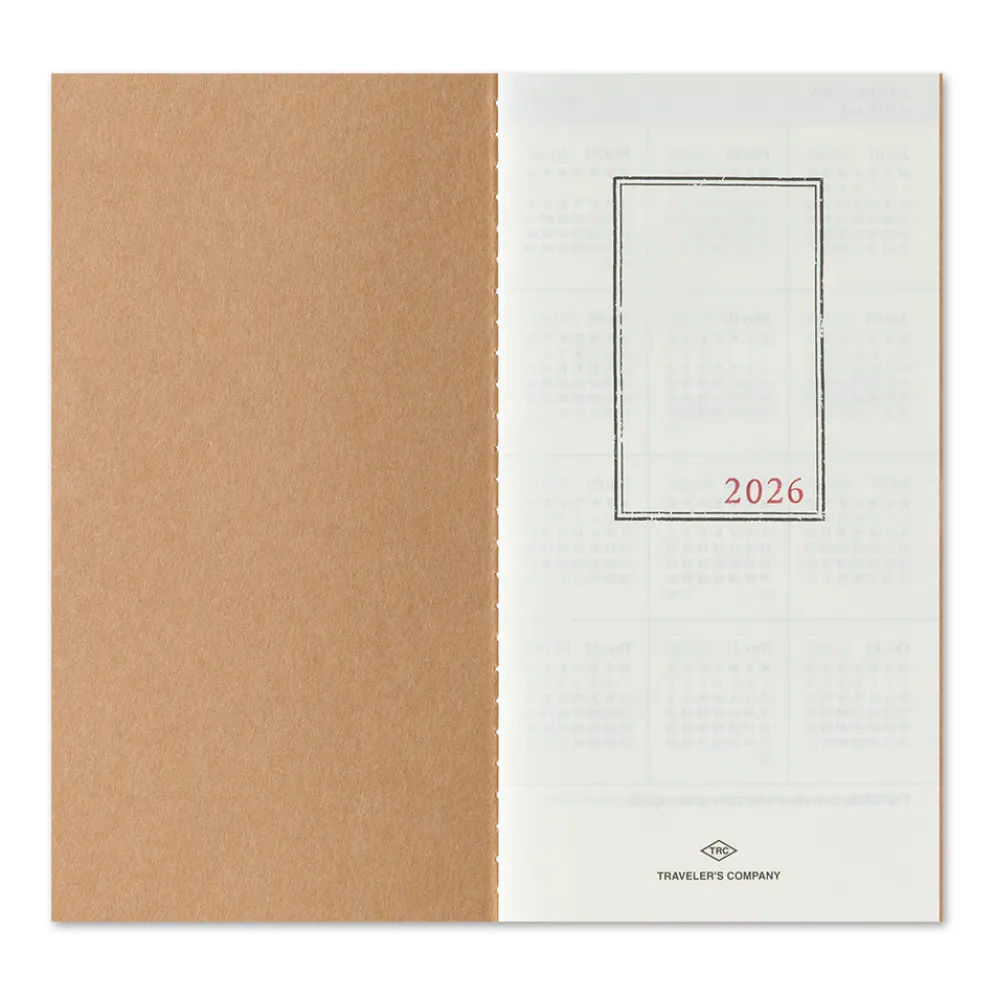 Traveler's Notebook 2026 Monthly Diary Refill – Regular Size