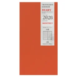 Traveler's Notebook 2026 Monthly Diary Refill – Regular Size