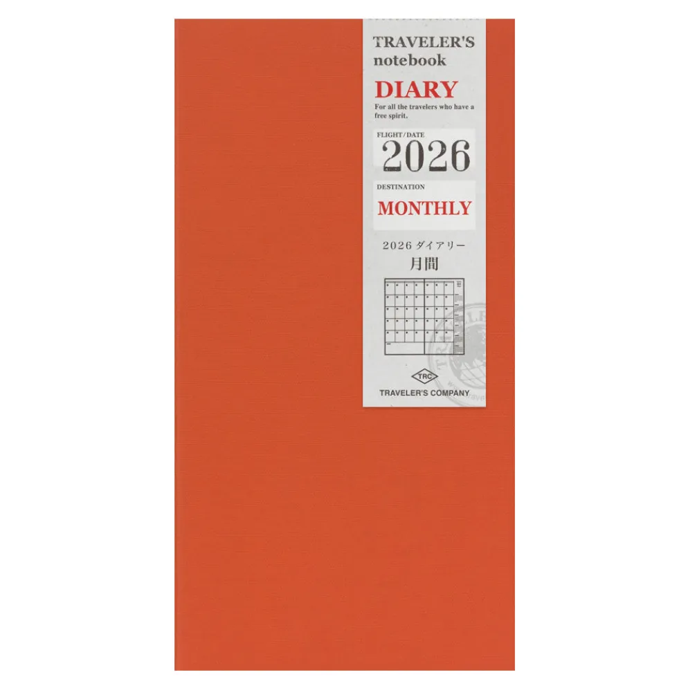 Traveler's Notebook 2026 Monthly Diary Refill – Regular Size
