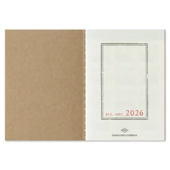 Traveler’s Notebook 2026 Second Half Passport Weekly Diary – (July to Dec.) Refill