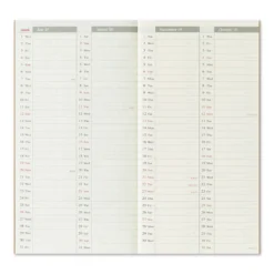 Traveler’s Notebook 2026 Second Half Weekly Vertical Diary – (July to Dec.) Refill