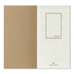 Traveler’s Notebook 2026 Second Half Weekly Vertical Diary – (July to Dec.) Refill
