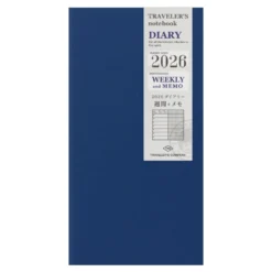 Traveler’s Notebook 2026 Second Half Weekly Memo Diary – (July to Dec.) Refill